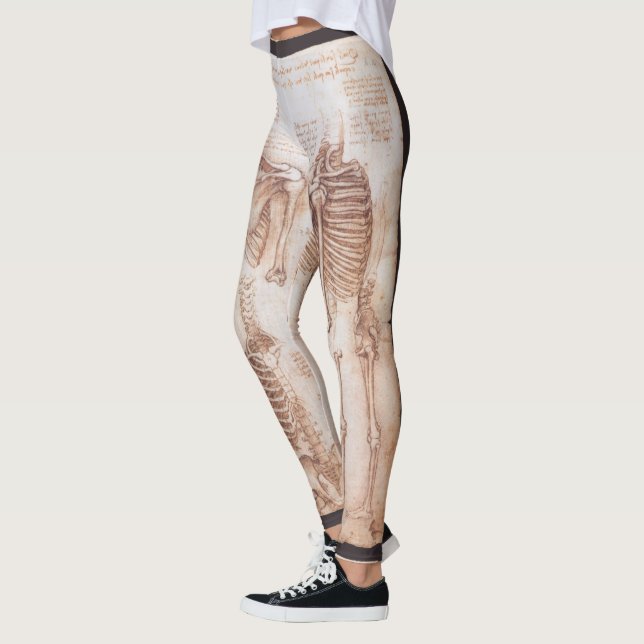 Leggings Los huesos de esqueleto de anatomía humana de Leon (Izquierda)