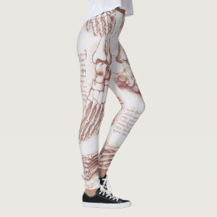 Leggings Los huesos de pies de anatomía humana de Leonardo 
