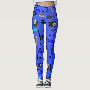 Leggings Los Instrumentos Musicales Azules Y Los Cordones,