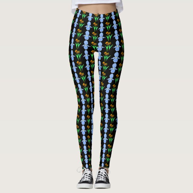 Leggings Los irlandeses azules y los tulipanes amarillos y  (Anverso)
