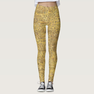 Leggings Los jeroglíficos egipcios de oro
