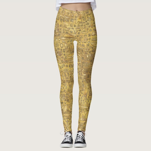Leggings Los jeroglíficos egipcios de oro (Anverso)