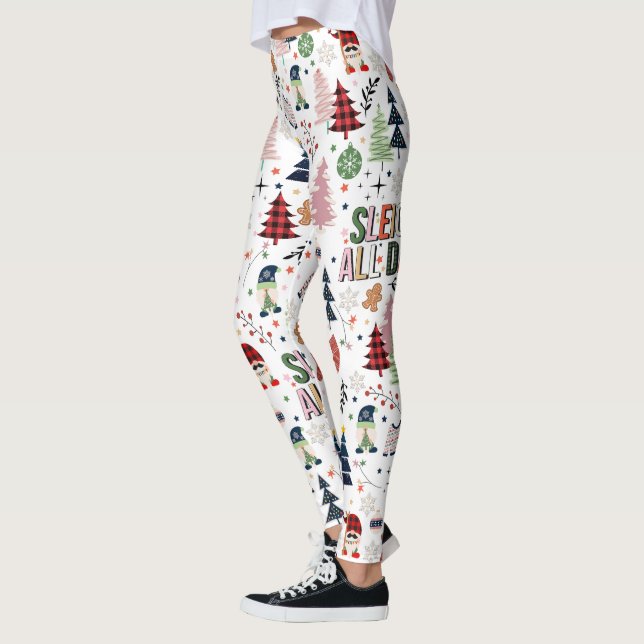 Leggings Los Navidades de Cuta Gnome Sleigh Todo El Día (Izquierda)
