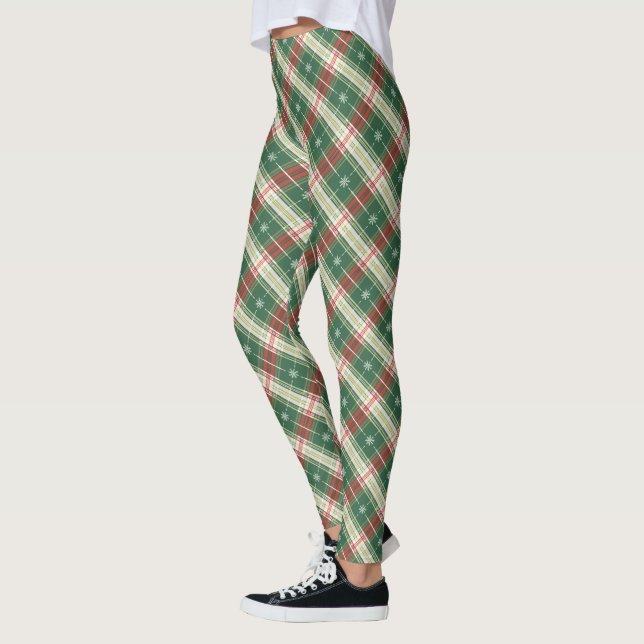 Leggings Los navidades tocaron blanco, verde (Izquierda)