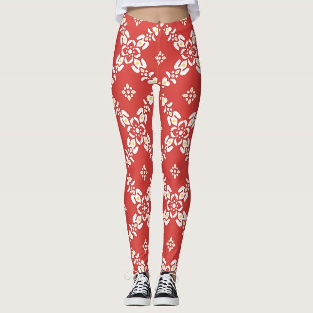 Leggings los patrones dejan flores (Anverso)