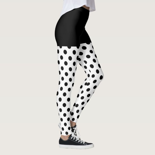 Leggings Los puntos clásicos del Polka en blanco y negro (Derecha)
