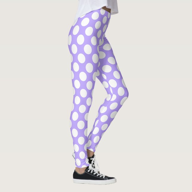 Leggings Los puntos de Polka son blancos sin fisuras de pat (Derecha)