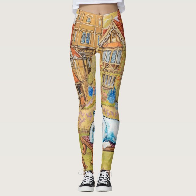 Leggings Louis Wain - Fiesta del té de verano (Anverso)
