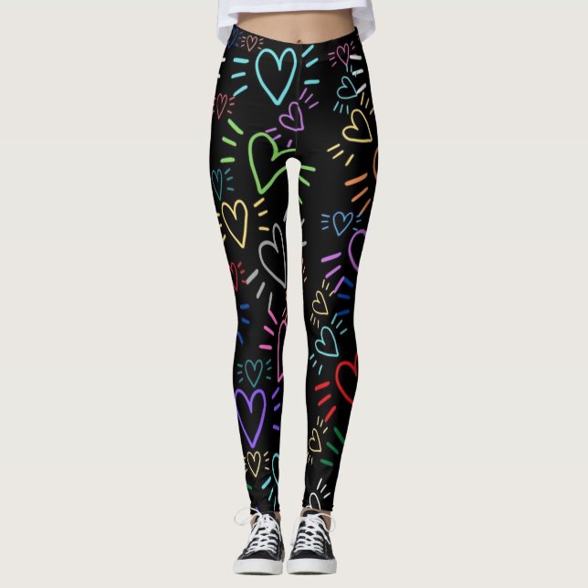 Leggings Love Colored Hearts (Anverso)