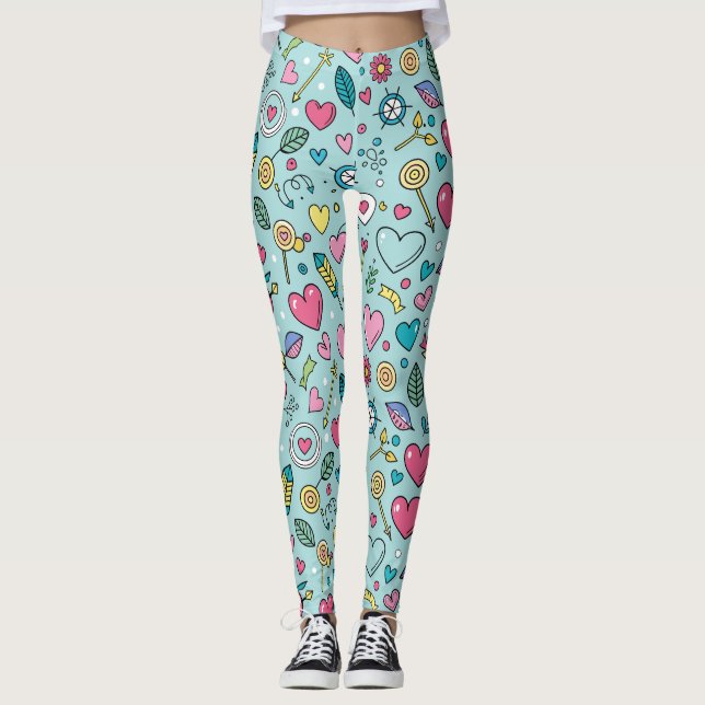 Leggings Love Doodle Tapestry (Anverso)