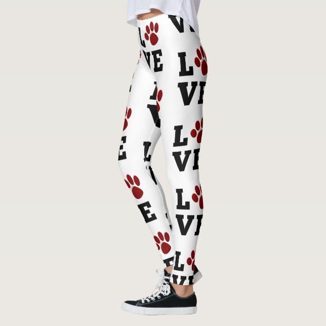 Leggings Love Paw Print Animal Lover Dog Lover (Izquierda)
