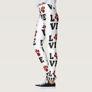 Leggings Love Paw Print Animal Lover Perro