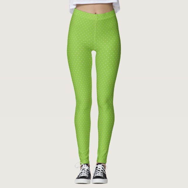 Leggings Lt puntos de polka verde-blanco-LEGGINGS (Anverso)