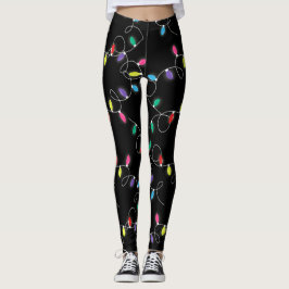 Leggings luces de cadena de vacaciones en todas las leggenc