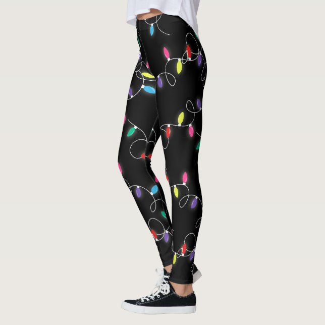 Leggings luces de cadena de vacaciones en todas las leggenc (Izquierda)