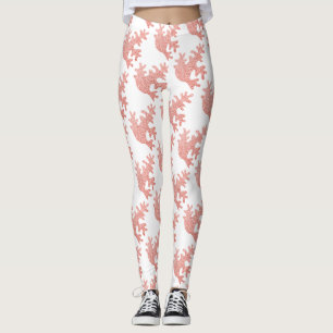 Leggings Luces de coral rosas brillan en tonos claros