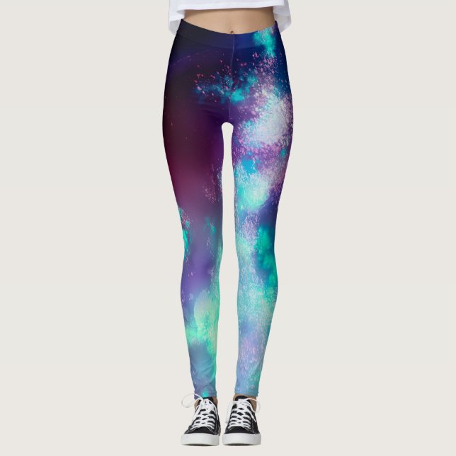Leggings Luces de neón del cielo nocturno (Anverso)