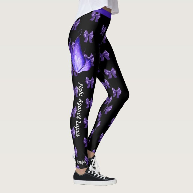 Leggings Lucha contra el texto Personalizado del lupus (Derecha)
