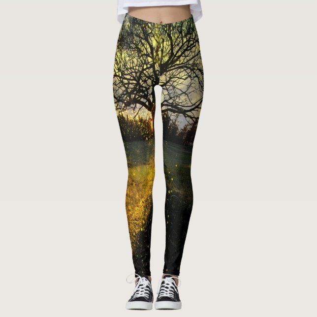 Leggings Luciérnagas mágicas paisaje de ensueño (Anverso)