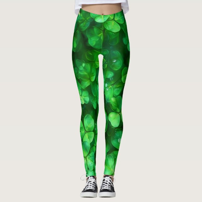 Leggings Lucky Celtic Irish Green Shamrock (Anverso)