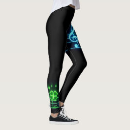 Leggings Lucky Clover and Music Notes