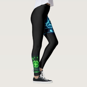 Leggings Lucky Clover and Music Notes
