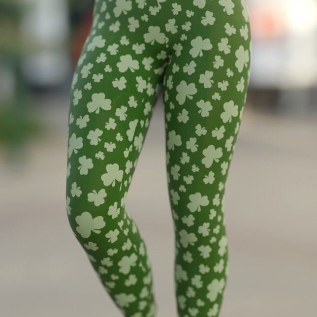 Leggings Lucky Green Shamrock St Patricks (Have fun on St Patrick's Day in a pair of lucky shamrock leggings!)