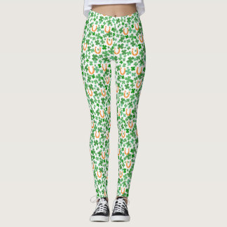 Leggings Lucky Horseshoe Four Leaf Clover St Patrick's Day