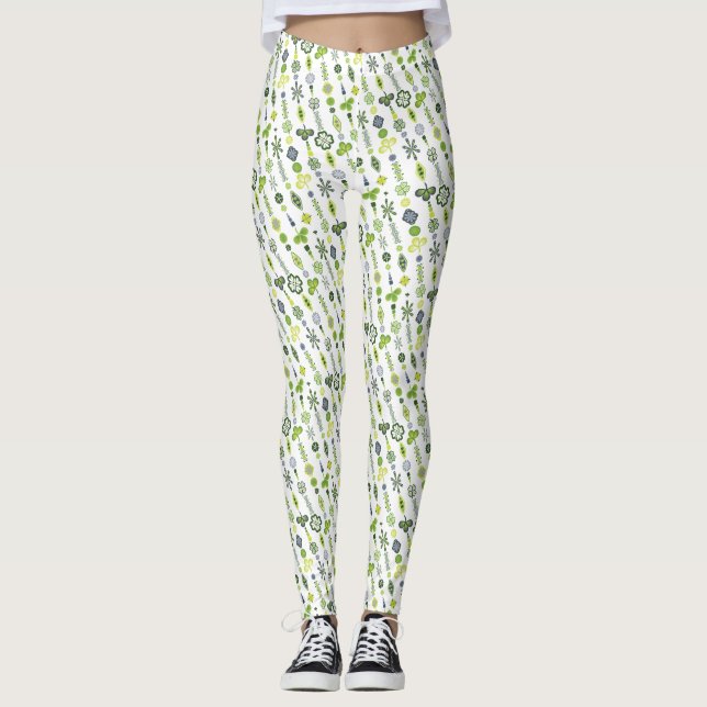 Leggings Lucky Shamrock Clover Minimal Moderno Striped (Anverso)