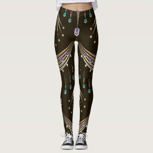 Leggings Lugar antiguo, patrón geométrico sin costuras.