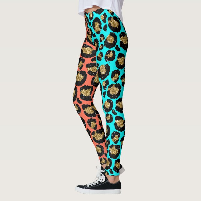 Leggings Lugares Brillantes Pelaje Leopardo Rock 80 Turques (Izquierda)