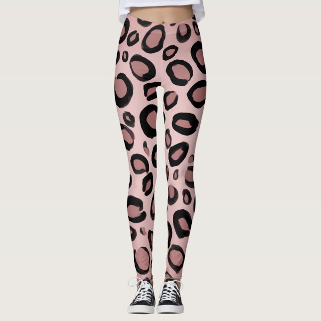 Leggings Lugares de impresión de leopardo de chita pintados (Anverso)