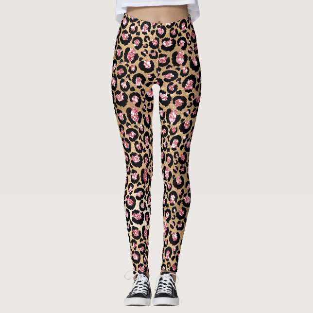 Leggings Lugares de leopardo Purpurina de Relieve metalizad (Anverso)