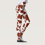 Leggings Lugares de vacas marrones modernos imprimen a agri<br><div class="desc">Clásica y moderna piel de vaca marrón y blanco manchas de textura diseño decoración de casa y regalos. Huella animal de manchas de vacas</div>