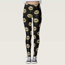 Lujo Dorado Belleza Glam Goteo Dorado Labios que G