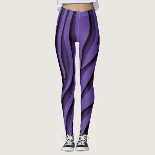 Leggings Lujo suave violeta de cebra 3D