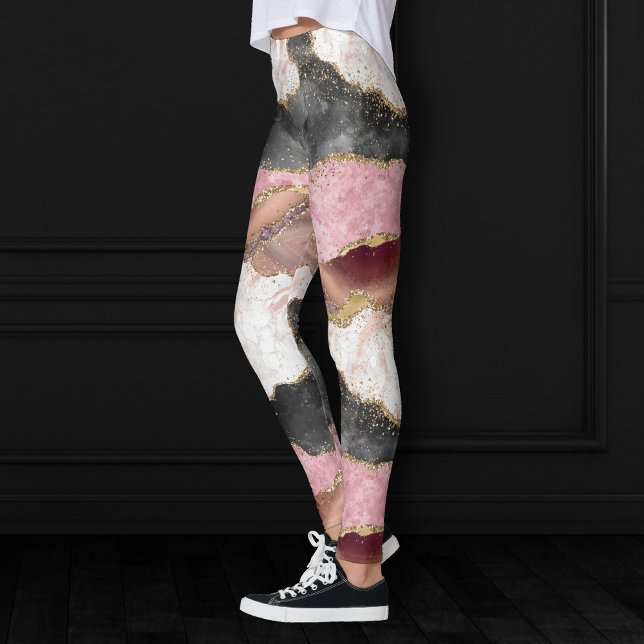 Leggings Lujoso Agate Elegant Faux Metallic Rosa Gold (Subido por el creador)
