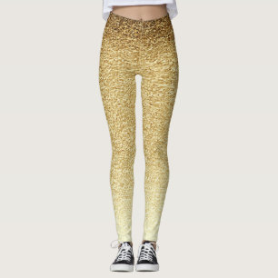 Leggings Lujoso Dorado Gliteroso Femenino