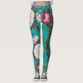 Leggings Lujoso jardín de verano de moda azul