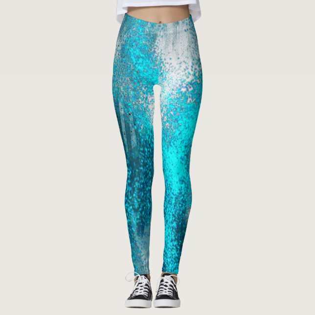 Leggings Luminosas manchas de espuma azul (Anverso)