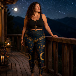 Leggings Luna Celeste y Estrellas Boho Astrología