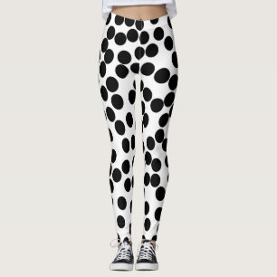 Leggings lunares al azar negros grandes en las polainas