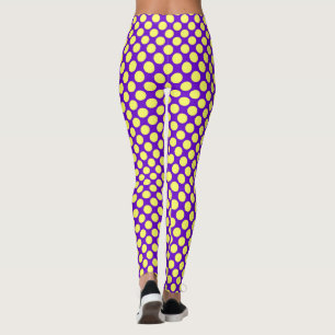 Leggings Lunares amarillos con el fondo púrpura STaylor