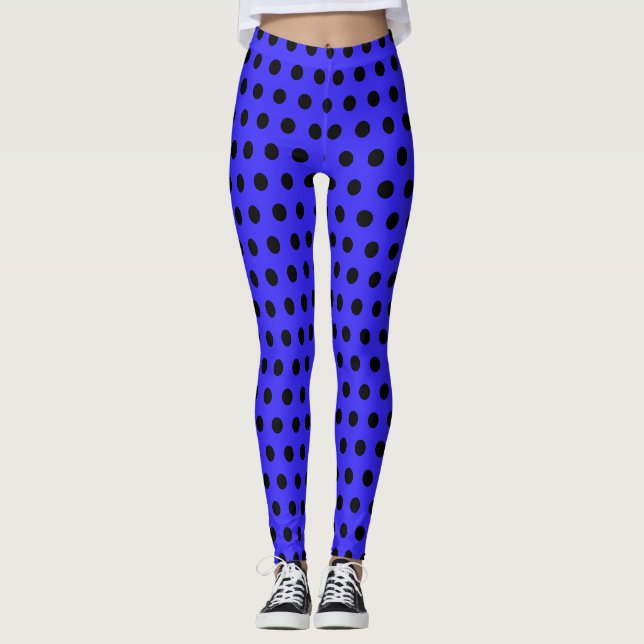 Leggings Lunares Azul Real y Negro (Anverso)