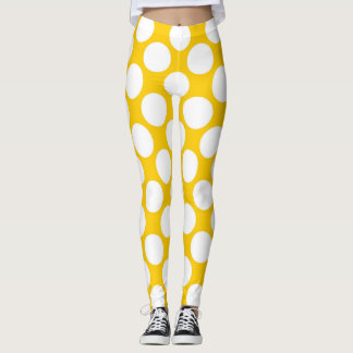 Leggings Lunares blancos grandes en la mandarina