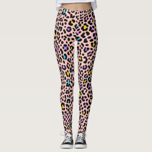 Leggings Lunares de leopardo con rubor rosa estampado de an