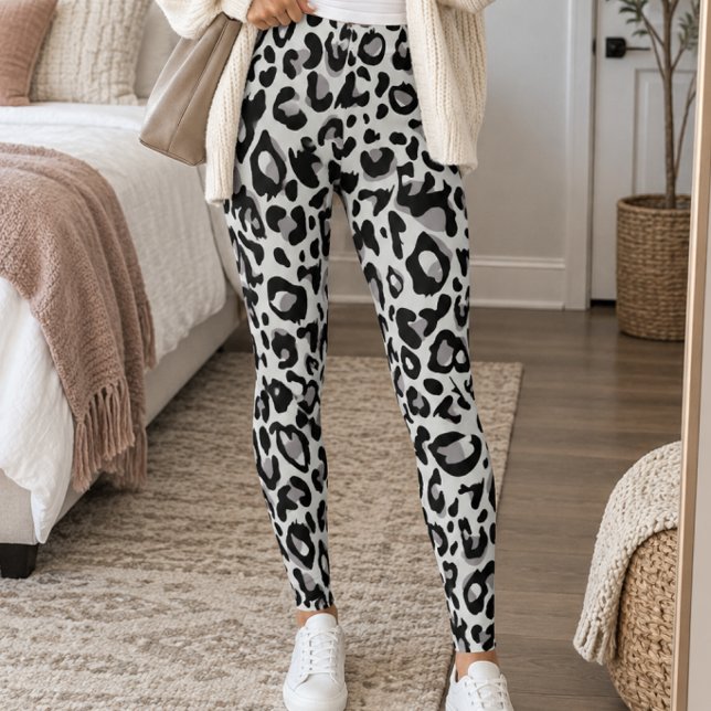 Leggings Lunares de leopardo negros grises (Subido por el creador)