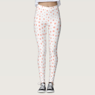 Leggings Lunares elegantes - blanco rosado suave del oro
