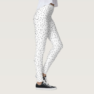 Leggings Lunares Patrón Navidad Vacaciones Blanco Negro
