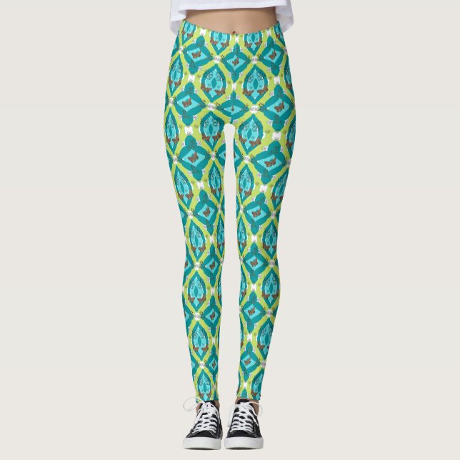 Leggings Luxe green garden art (Anverso)